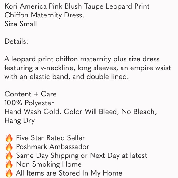 Kori America Pink Blush Taupe Leopard Print Chiffon size small Dress - Picture 10 of 11